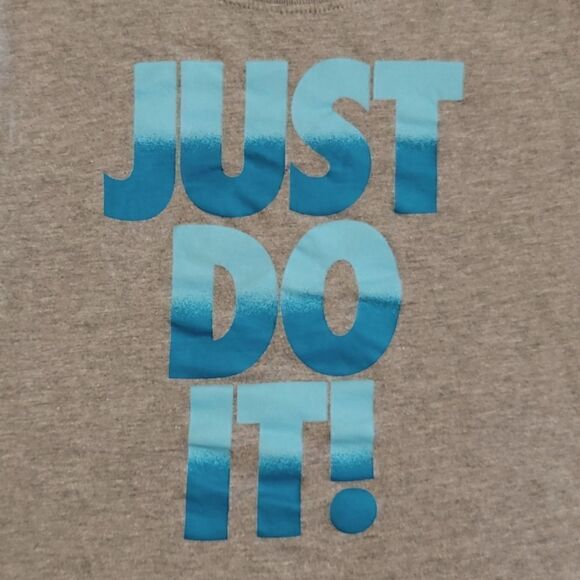 GIRL'S NIKE GRAY "JUST DO IT" T-SHIRT, SIZE LARGE - Picture 2 of 5